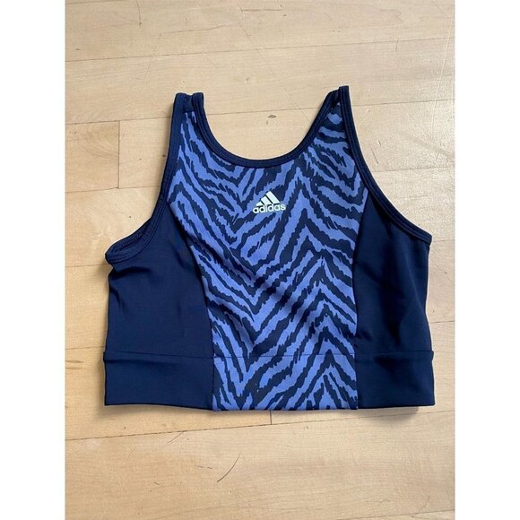 ADIDAS Purple Zebra Cropped Sports Bra Aeroready - Picture 2 of 5